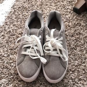 Grey Platform Sneakers
